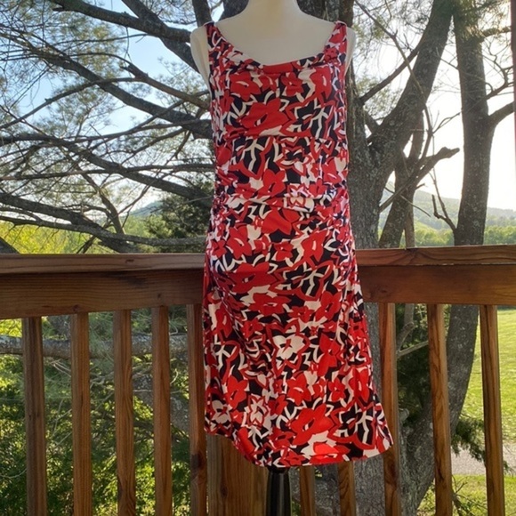 Diane von Furstenberg Maternity Size 6 Silk Red Black Sleeveless - Picture 3 of 8